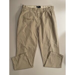 Polo Ralph Lauren Andrew Pant Khaki Cotton‎ Pleated Trousers Mens